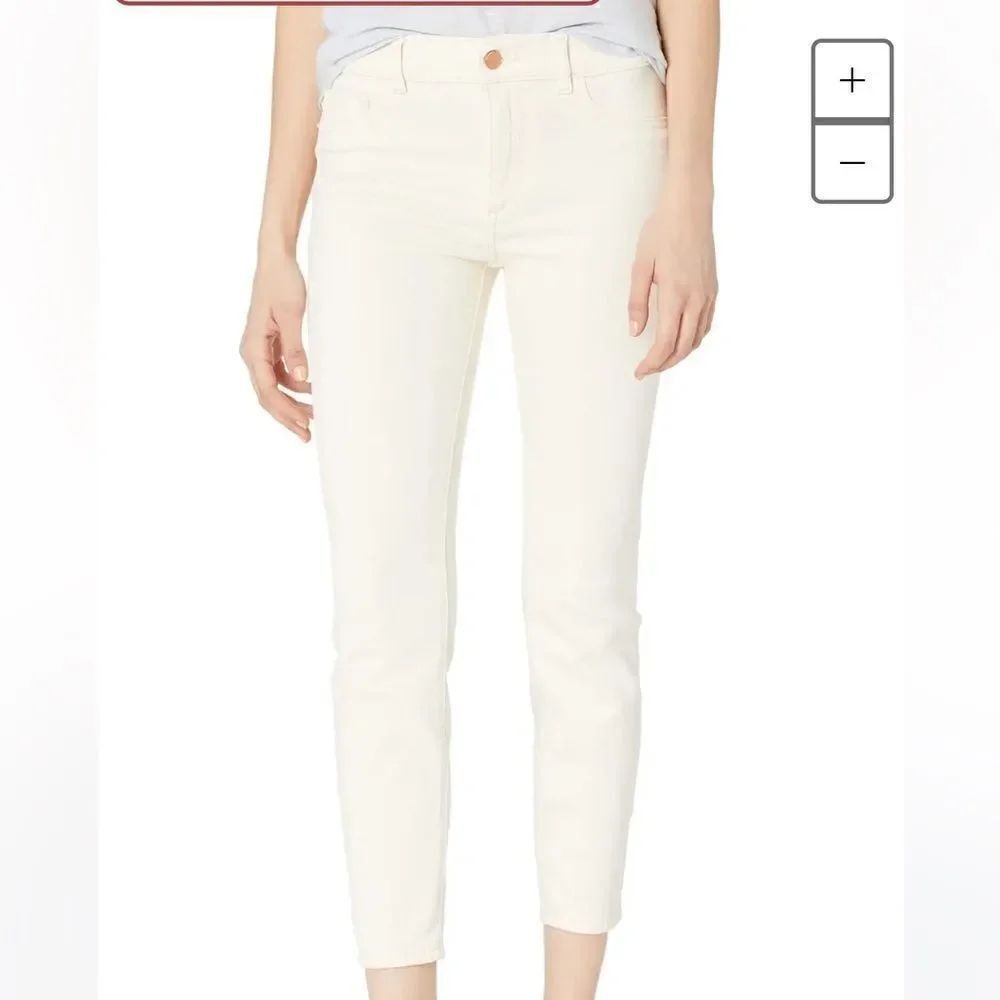 DL 1961 Florence Skinny Mid-Rise Instasculpt Crop in Manilla size 25